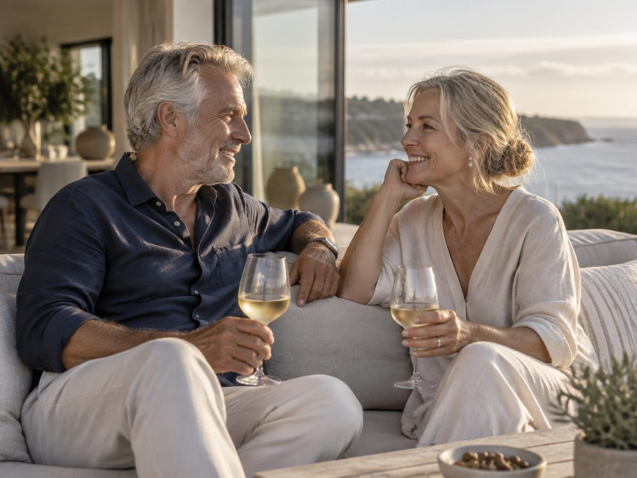 Australian couple on a coastal terrace